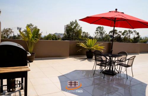 Ciudad Lopez Mateos Apartment | S03 SUITE CON CAMA KING SIZE Premium Frente al TEC CEM con Cocineta WiFi Balcón Parking Terraza 10