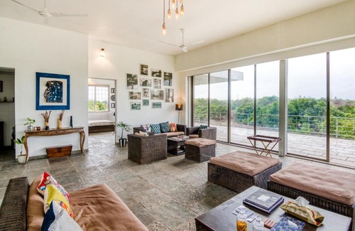 Karjat Villa | SaffronStays One Tree Farm, Karjat - infinity pool villa with amazing river views
