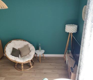 Saint-Brieuc Apartment | Scandinave - proche gare & centre-ville - stationnement - cour intérieure table & chaises