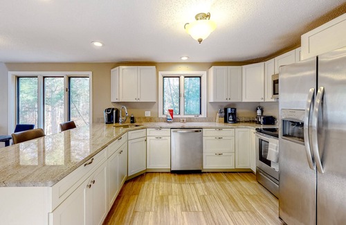 Sweden House | Secluded, dog-friendly home near pond with private hot tub, huge deck, & firepit