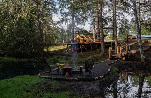 Port Angeles RV Rental | Secluded glamping tent in the foothills of the Olympic Mountains.