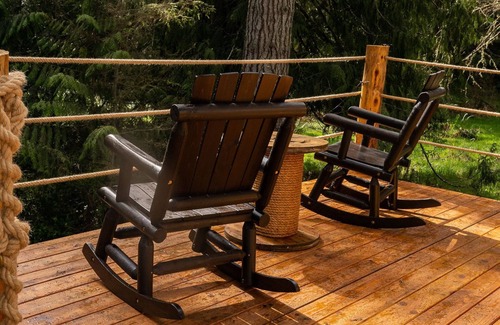 Port Angeles RV Rental | Secluded glamping tent in the foothills of the Olympic Mountains.