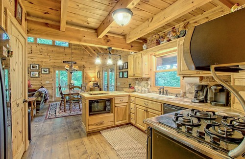 Ellijay Cabin | Secluded home on acreage with private hot tub, fireplace & wraparound deck