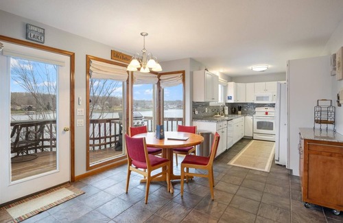 Gravois Mills House | Secluded lakefront home with private dock, multiple decks, gym, swim platform