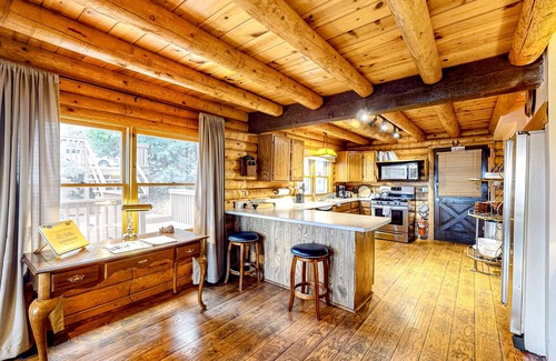 Pine Cove Cabin | Secluded mtn-view cabin with deck,hot tub, grill, wood stove - dog-friendly