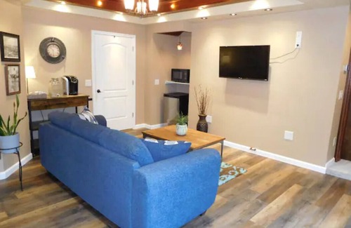 Waynesville Apartment | Secluded, peaceful property with waterfall feature and mountain views.