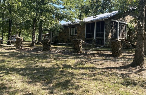 Dennard Cabin | Secluded rustic getaway with your own private waterfall in the front yard