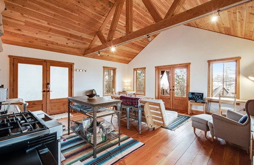 Eastsound Cabin | Secluded & stylish eco love nest right in town - perfect for work & play