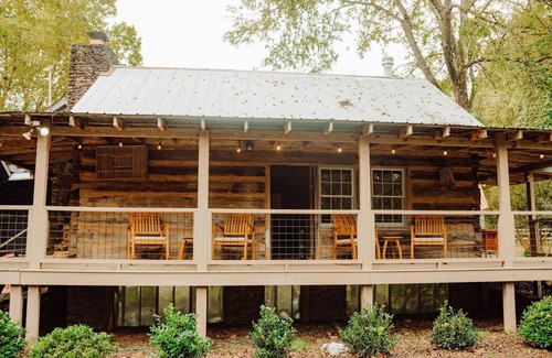 Dahlonega Cabin | Serene Farmhouse in Dahlonega on 5 acres W/Historic Indian Cabin & Creek.