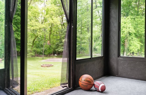 Delaware County House | Side A Riverfront Hot Tub Game Room Grill Sleeps 12