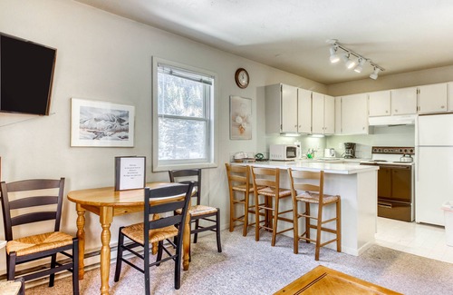 Warm Springs Apartment | Ski-in/ski-out alpine condo with hot tub, sauna, seasonal pool & views