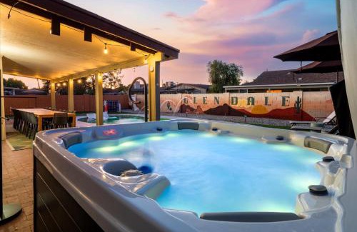 Copperwood House | Slide into Fun Pool Games Fire Pit Sport Court
