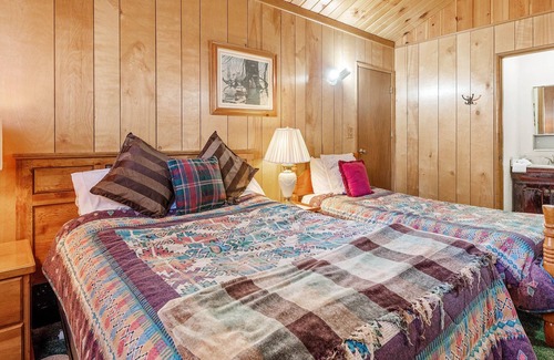 Whispering Forest Cabin | Snowridge - Charming Classic Cabin With A Wood Burning Fireplace And Wifi! 2 Bedroom Cabin