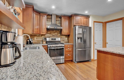 Gouldsboro Ski Chalet | Snowy Cozy Retreat with Hot Tub, Fireplaces & Private Sauna near Ski Resorts!