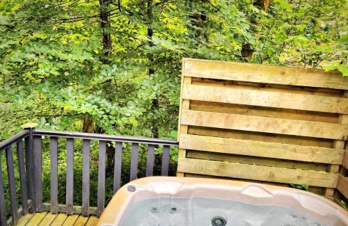 Llanybri Ski Chalet | Snug hut 5-Hot Tub-Woodland Lodges-Pembrokshire-Tenby