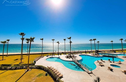 Sandy Beach Condo | Sonoran Spa E309 - 2 BR Next to the Pool, High Speed Wi-Fi - Beachfront Upper Floor Luxury Condo