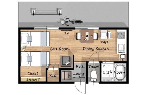 Kita Apartment | SORAHOME Direct access to city Manga & bicycle included