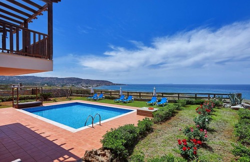 Milatos Beach Villa | Spacious 3-Bedroom Pool Villa with sea and mountain views 47km from Heraklion(G)