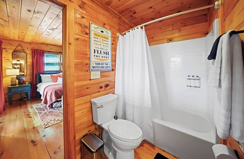 Necowa Cove Cabin | Spacious Cabin with Fire Pit, Hot Tub & Game Room!