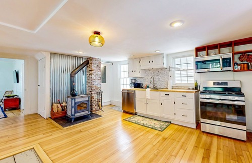 Chester Depot House | Spacious dog-friendly house w/woodstove, fenced-in yard, BBQ, wifi, w/d, TV