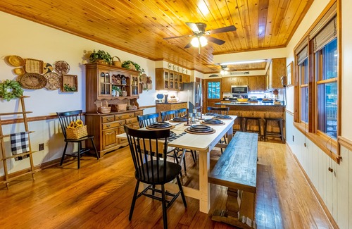 Franklin Cabin | Spacious mountain getaway with game room, hot tub, fireplace & washer/dryer