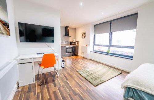 Plasnewydd Apartment | Spacious Stylish City Studio with Street View