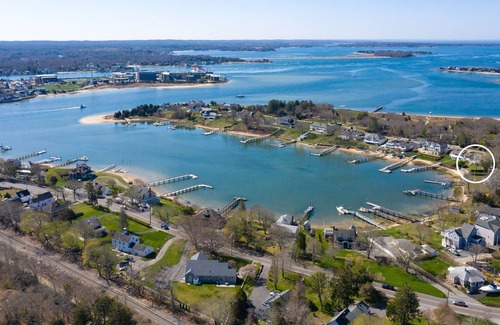 Buzzards Bay Villa | Spacious waterfront home with beach and 3 levels of living space/
