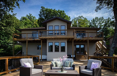 Linn Creek House | Spectacular Views! Lakefront Home-Massive Deck on the Main Channel, Sauna & More
