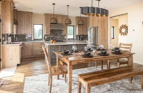 Big Sky Ski Chalet | Spend the Holidays Here! Custom Chalet with Mountain Views, Near Town Center, with a Lovely Deck!