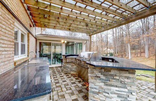 Potomac House | Sprawling Estate with Private Tennis Court & Outdoor Kitchen, Wood Fireplaces