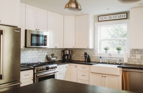New Buffalo House | Steps to the beach, pool and town! NEW Private hot tub!