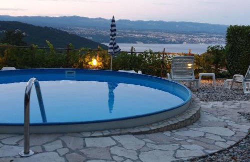 Opatija House | Stone House in Dobrec with Sea View & Pool