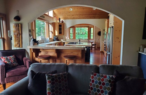 Comeback Bay House | Striking LAKEFRONT home w/hot tub, dock, highspeed WIFI & week/month discounts