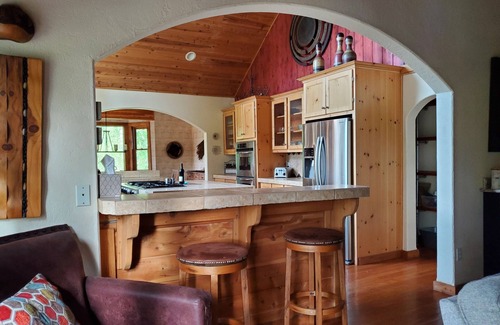 Comeback Bay House | Striking LAKEFRONT home w/hot tub, dock, highspeed WIFI & week/month discounts