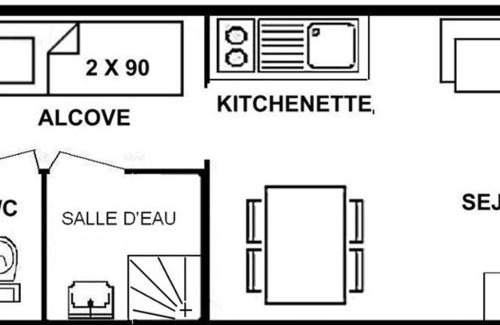 Les Saisies Apartment | Studio cabine avec alcôve pour 4 aux Saisies, balcon au sud - FR-1-594-162