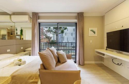 Bigorrilho Apartment | Studio Moderno com sacada Ap 48 Soho Life