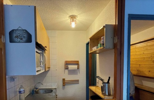 Valfrejus Apartment | Studio terrace with beautiful view and direct access to all hiking trails; sleeps 4