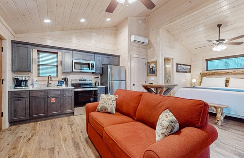 Rocky Grove Cabin | Studio w/free attraction tickets, hot tub, fire pit, deck, shared picnic area