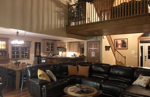 Blakeslee House | Stunning Lake Front Home, Near Ski Slopes, Fireplace, Hot Tub, Firepit, Boats