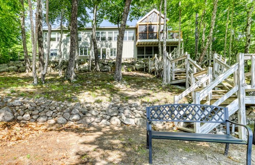Harrison House | Stunning lakefront gem with water access, dock, 2 kayaks, firepit & private W/D
