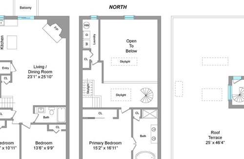 Boerum Hill Apartment | Stunning top 2 flrs of 25' wide townhouse quiet & bright