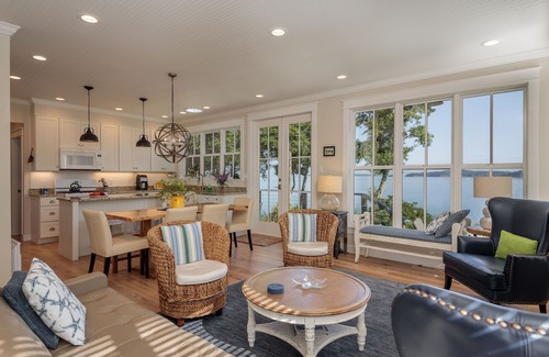 Eastsound Cottage | Stunning waterfront 4BR home with fantastic views, manicured garden, & firepit