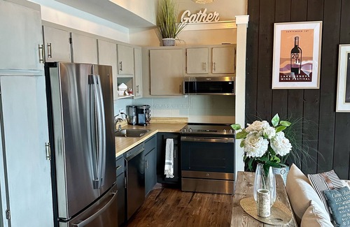 Lake Geneva Condo | Stunning Waterfront views & cozy fireplace on the shores of Lake Como. King bed.