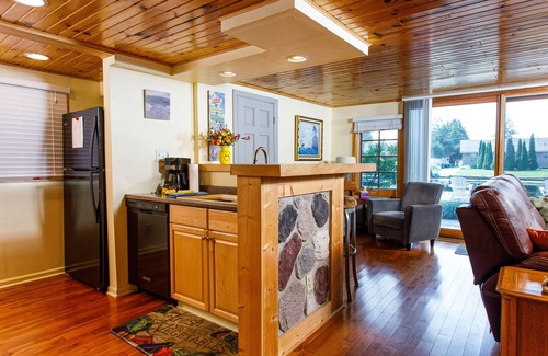 Sturgeon Bay Cottage | Sturgeon Bay waterfront A-Frame with a dock and fire pit
