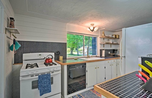 Elk Rapids Cottage | Stylish Dog-Friendly Bungalow: Steps to Elk Lake