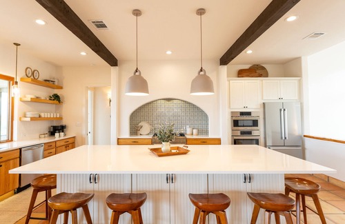 Lago Vista House | Stylish Lakeview Getaway with Open-Concept Design, Two Decks, and Room for 12