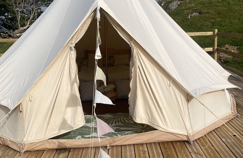 Corwen RV Rental | Summers View, Luxury Bell Tent with spectacular views