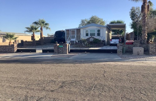 Fortuna Foothills House | Sun Bowl RV on private lot with semi private patio with morning sun exposure