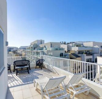 San Gwann Apartment | Sunny 2BR Penthouse with Spacious Rooftop Terrace by 360 Estates