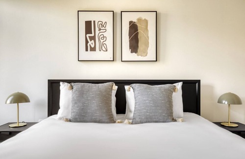 Hoboken Apartment | Sunny Hoboken 2BR w/ Gym, Shuttle, Lounge, Fire Pit & Pool, by Blueground